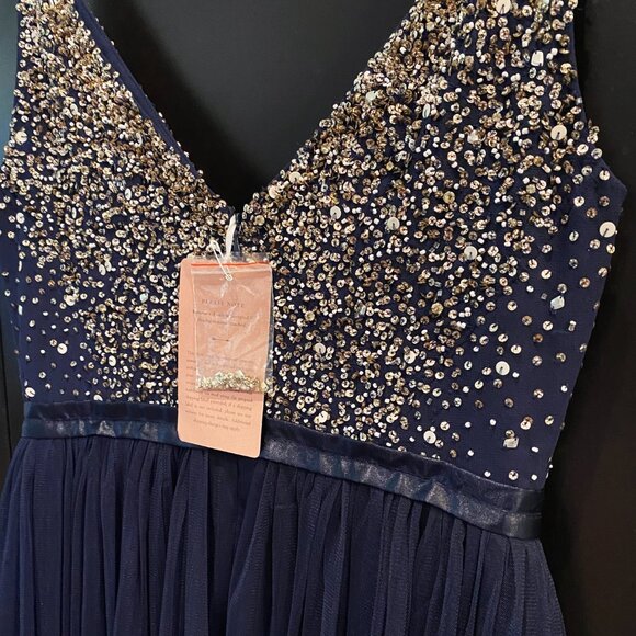 BHLDN | Frothy Beaded Tulle Avery Dress in Midnight | NWT - Picture 5 of 8